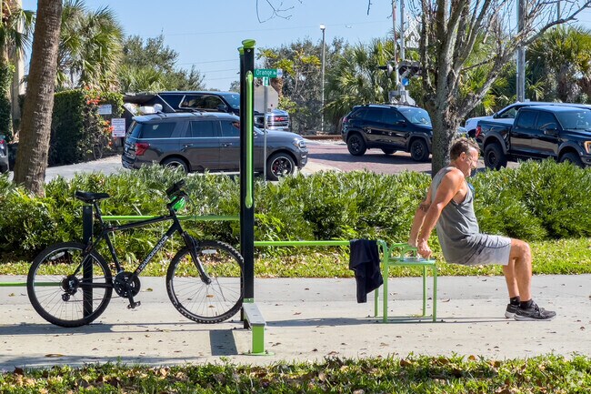 Gaston Edwards Park at Park Lake Highland features workout equipment.