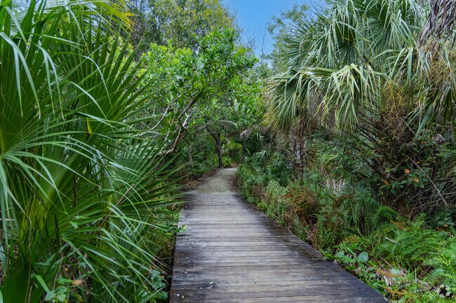 Walking trail at Peck Lake Park is perfect for a scenic morning walk.