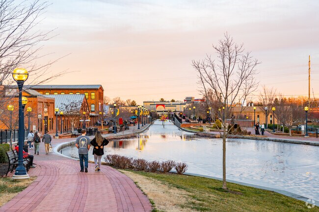 Less than a mile from Selwyn Farms, Carroll Creek is especially enchanting as the sun sets.