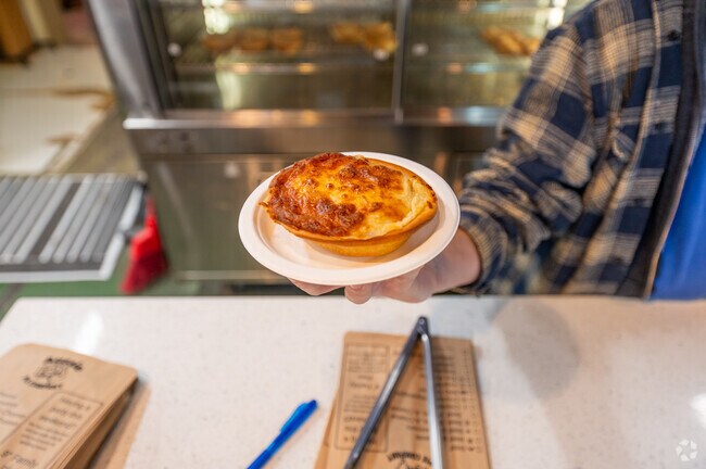 Grab a pie from Australian Pie Co. in downtown Burien five minutes from Linde Hill Park
