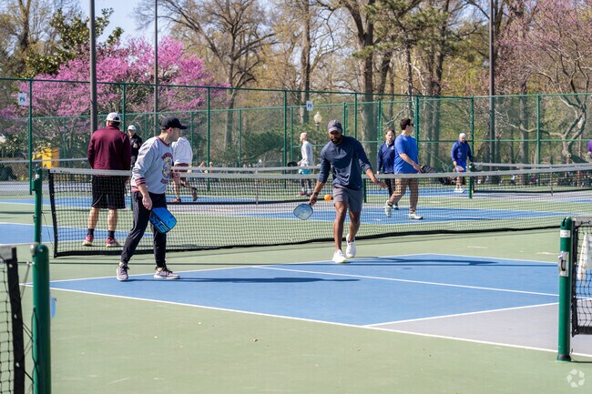 Locals love the pickleball courts in Tower Grove Park.