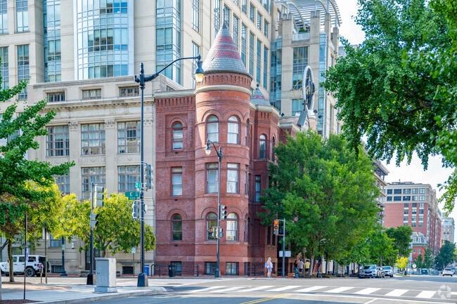 An ornate brick victorian house that's been converted into office space in Judiciary Square.