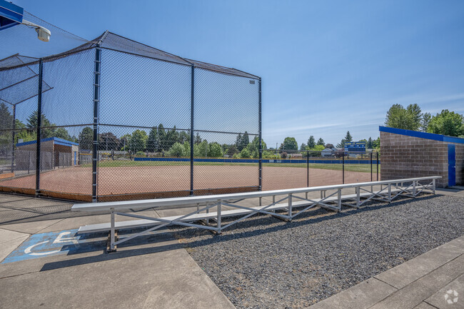 Well-maintained baseball fields at Aloha High School in Aloha, Oregon.