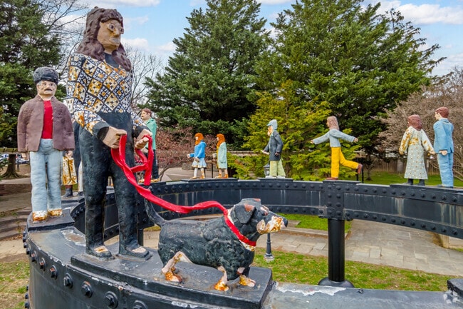 This Sculpture of People Walking in Edgemoor's Caroline Freeland Park Serves as a Representation of Those Living in the Community