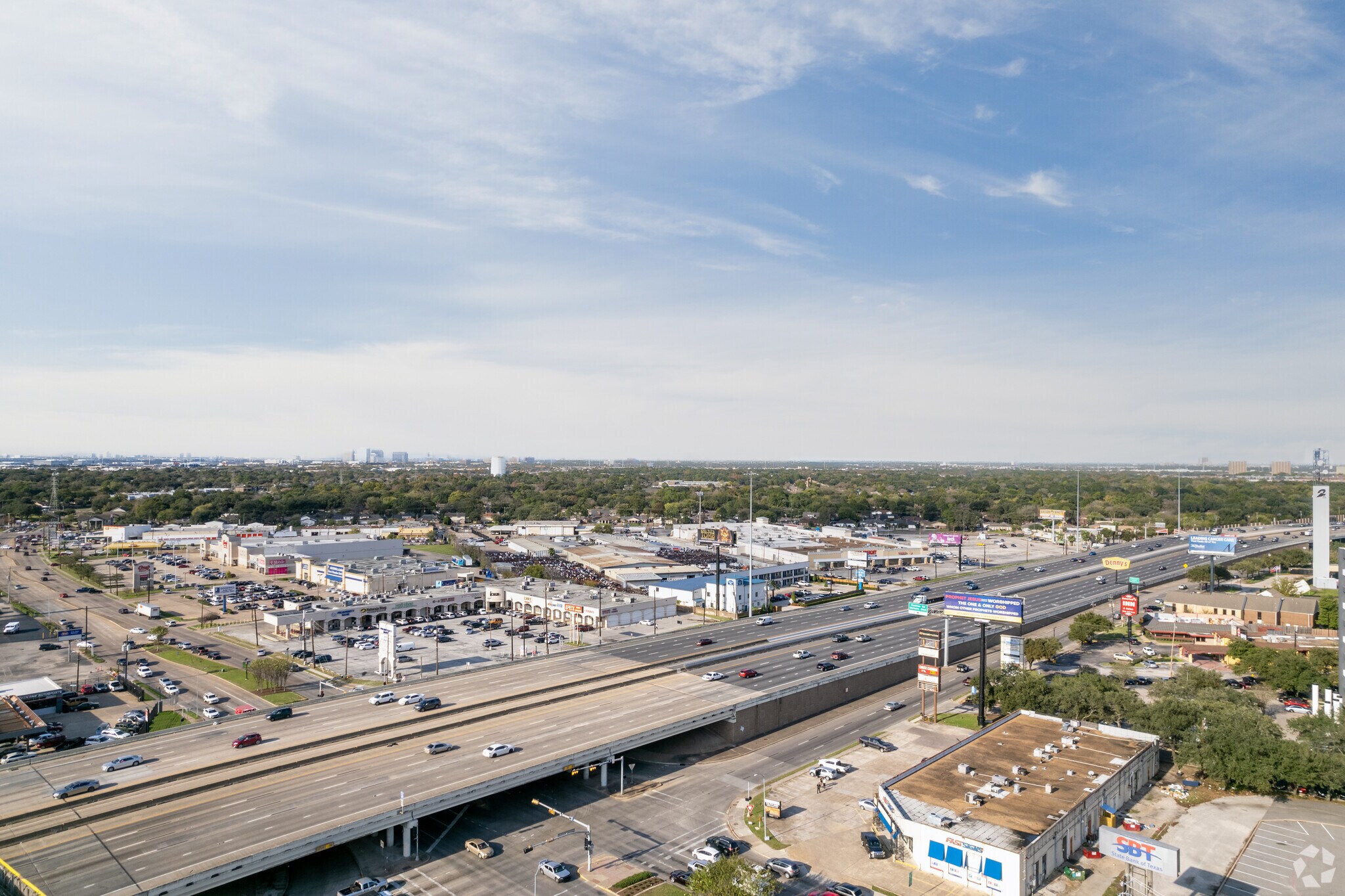 Highway 59 leads to downtown Houston.