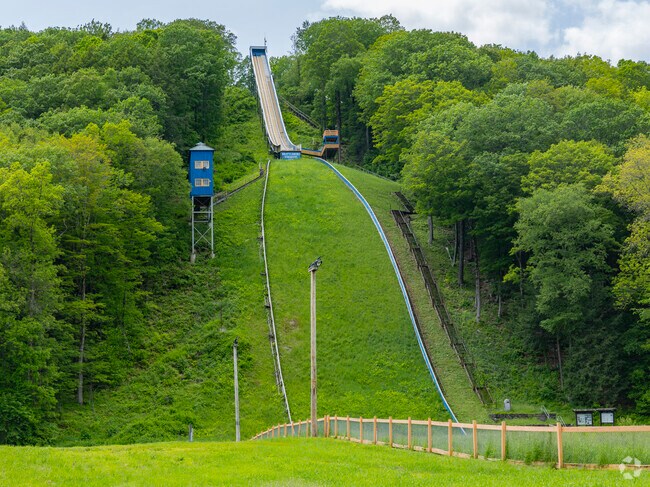 The Harris Hill ski jump near Dummerston draws athletes and spectators alike to one of the longest running jumps in New England.
