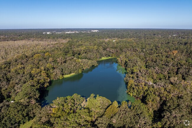 Clear Lake offers a peaceful oasis for Sugarfoot residents to enjoy during walks.