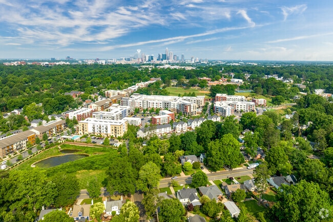 Enjoy the view from the Commonwealth neighborhood with Uptown Charlotte in the distance.