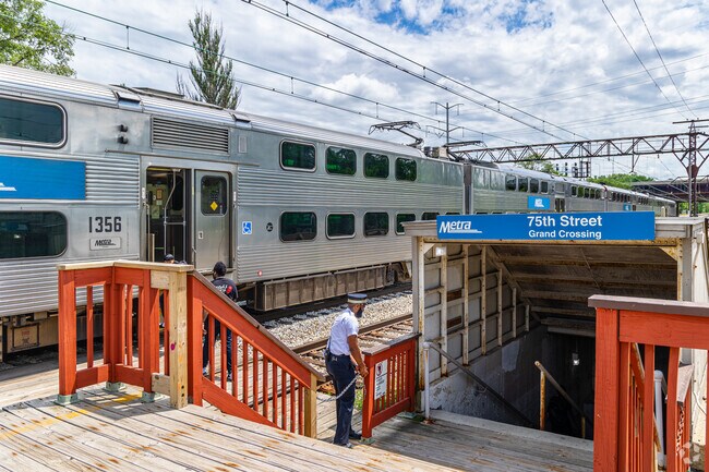 Commuters can access the Metra at the 75th Street station in Grand Crossing.