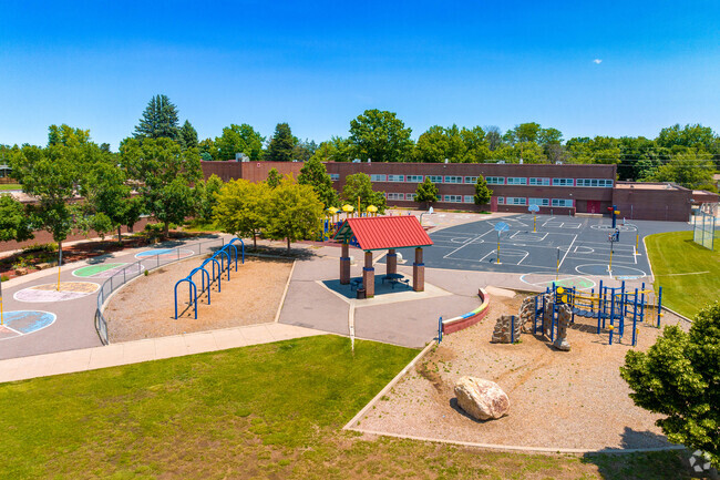 Ellis Elementary School has a large play area perfect for recess.