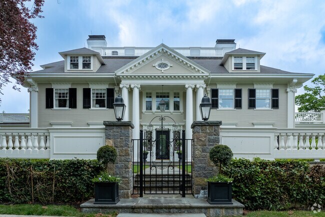 Stately homes a stones throw from the water sit on spacious lots within Manchester by the Sea.