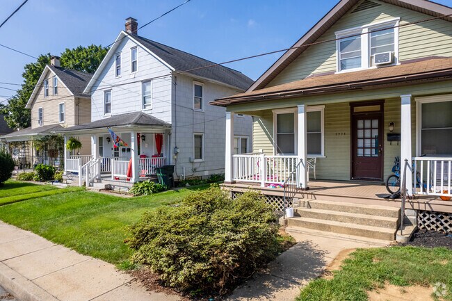 Single-family homes line East Petersburg streets.