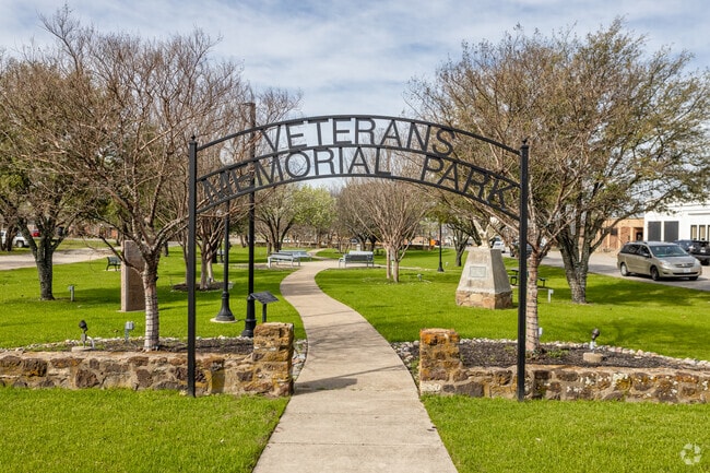 Veterans Memorial Park in Princeton has pathways to walk and view the memorial monuments.