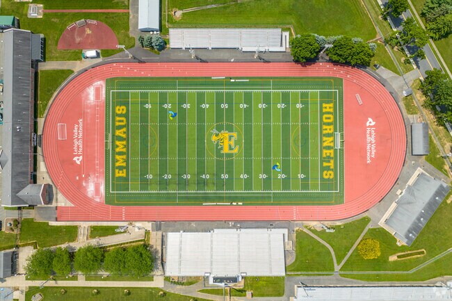 Football player at Emmaus High School play in EPSD Stadium.