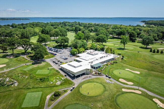 Potowomut Golf Club, located in Warwick, RI, offers a picturesque aerial perspective.