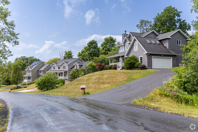 Modern, clean streets in Slaterville Springs feature newer colonial homes.