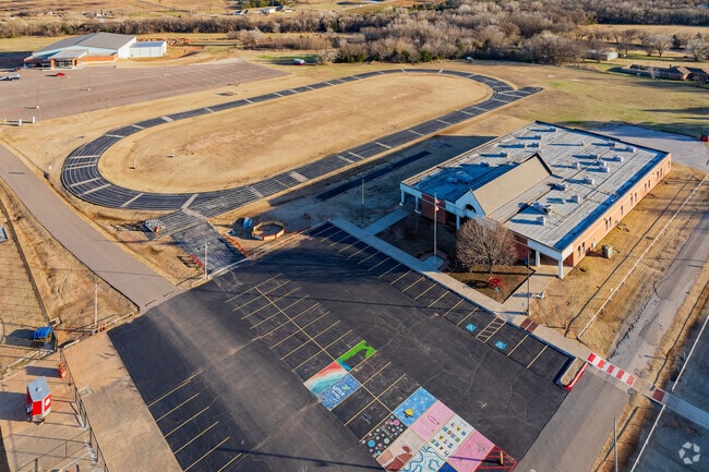 Aerial view of the Washington High School.