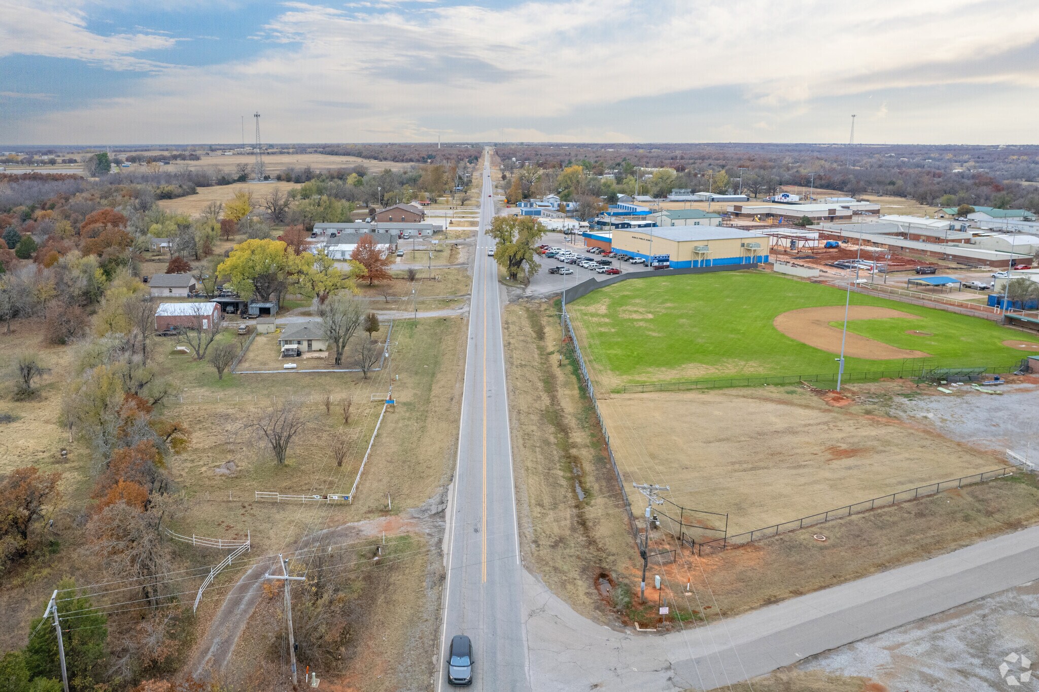 Dibble has one main street that goes through the city.