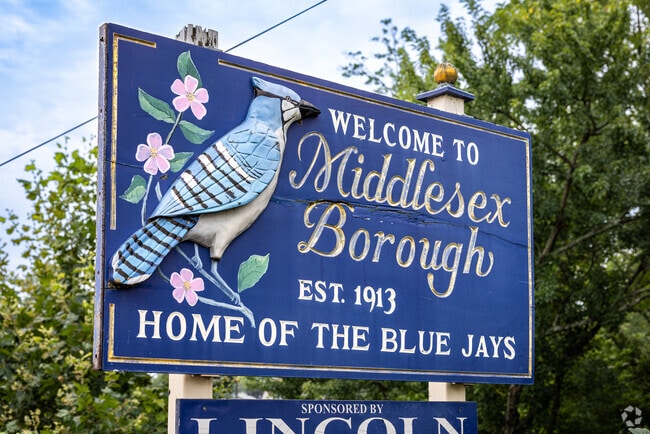 Welcome - as the sign reads - to Middlesex Borough, Est. 1913 and home to The Blue Jays.