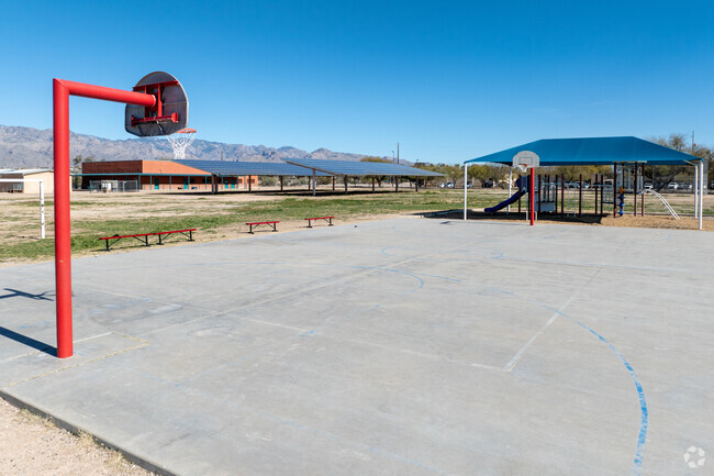 Students love playing on the basketball courts at Whitmore Elementary School.