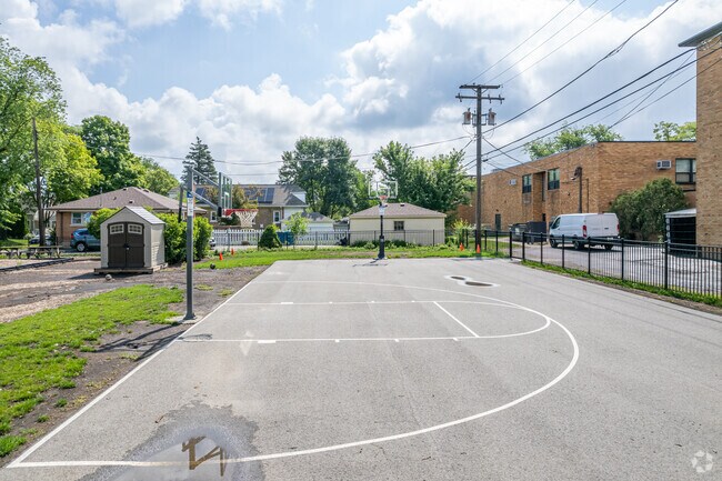 St Mary of Gostyn Catholic School has basketball courts for athletic classes and recess.