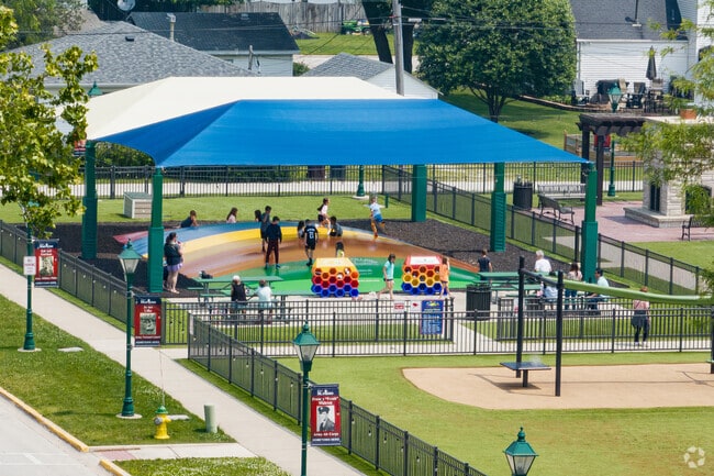 The Pillow as is its called by Manteno locals is a public bounce pad at the Square.