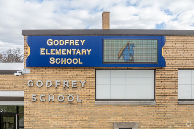 Godfrey Elementary School, sign.