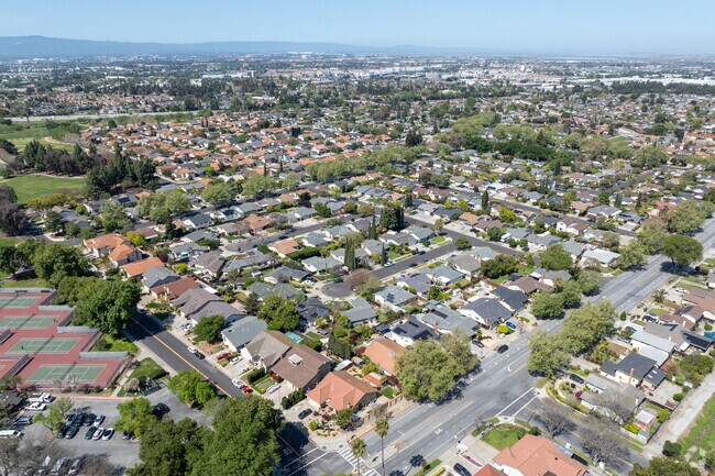 Cataldi reveals a quiet mix of homes near Cataldi Park, with San Jose skyline views in the distance.