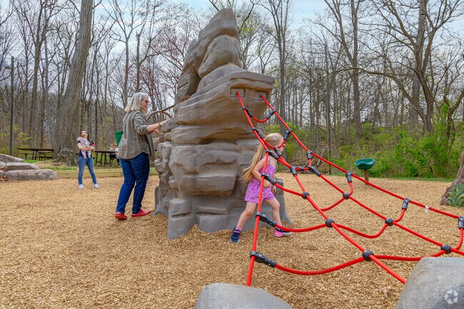 Double Rock Park is a 102-acre park offering a playground area, nature trails & athletic fields.