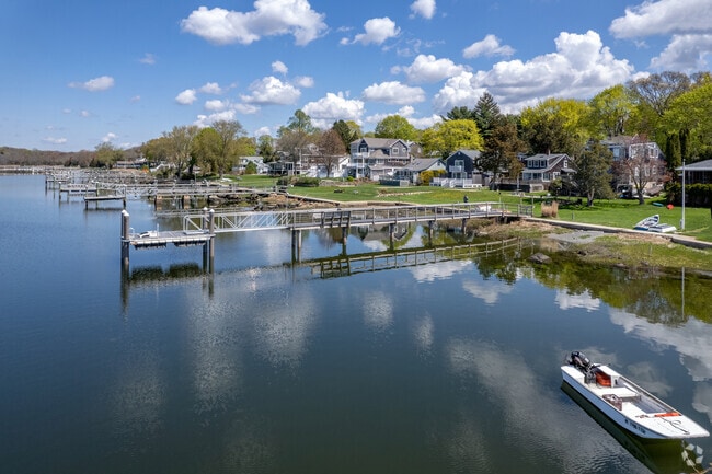 Beautiful waterfront homes grace the banks of the Kickemuit River in  the Touisset Highlands neighborhood.