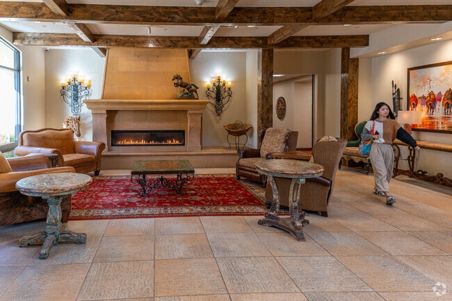 There is a cozy fireplace to sit by inside the Murieta Inn and Spa in Rancho Murieta.