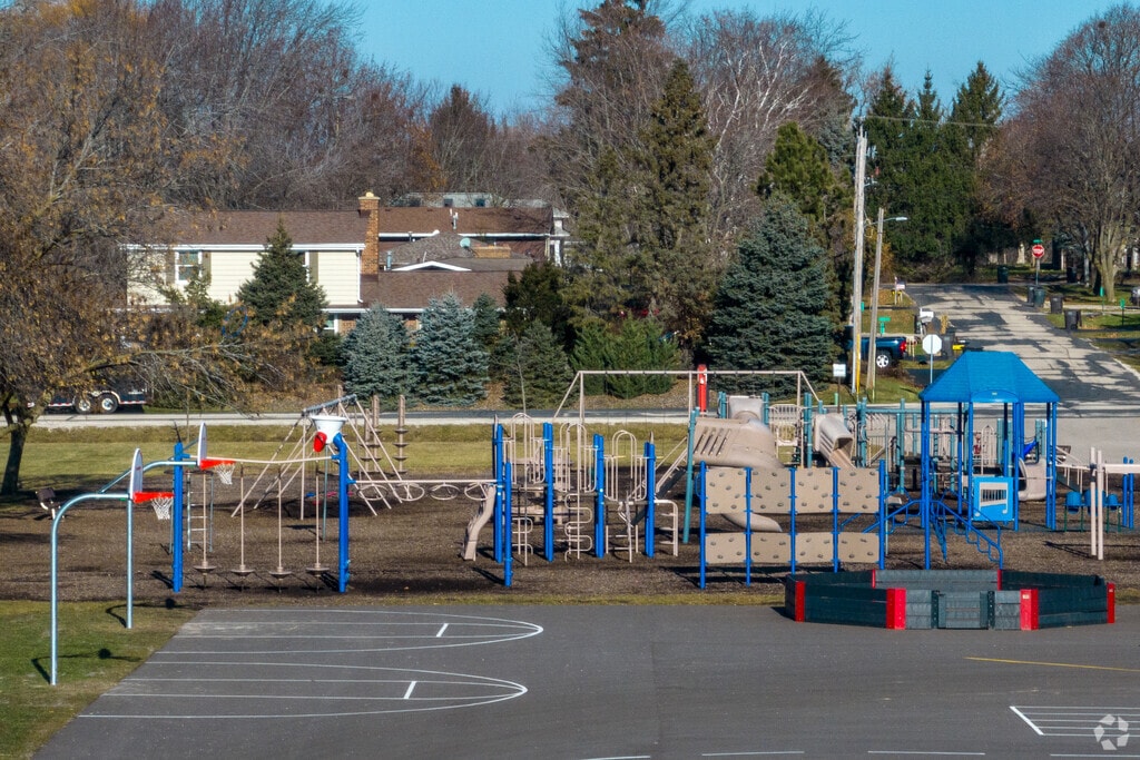 Bristol Elementary School has a modern playground for children to use.