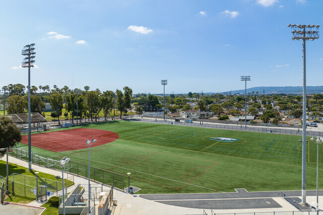 Adams Middle School in Redondo Beach, CA offers students a pristine turf field for athletics.