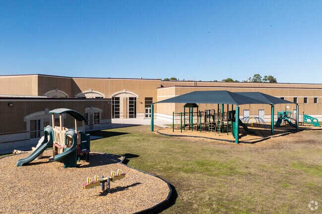 Students at Milam Elementary School can get their energy out on the playground.