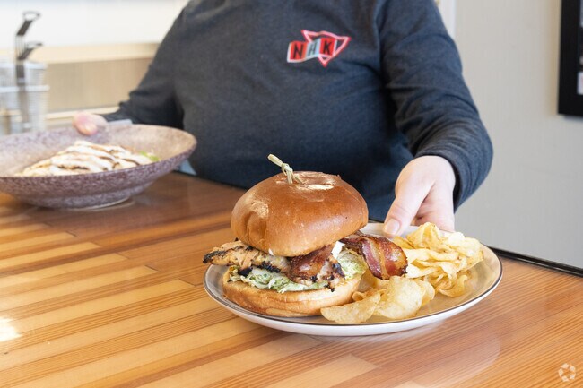 Nighthawk’s Kitchen in Freeport serves burgers and fries, 7 miles from Pownal.