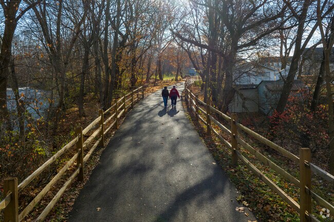 Tatamy Trail is a walking trail and bike path that connects to the Two Rivers Trailway