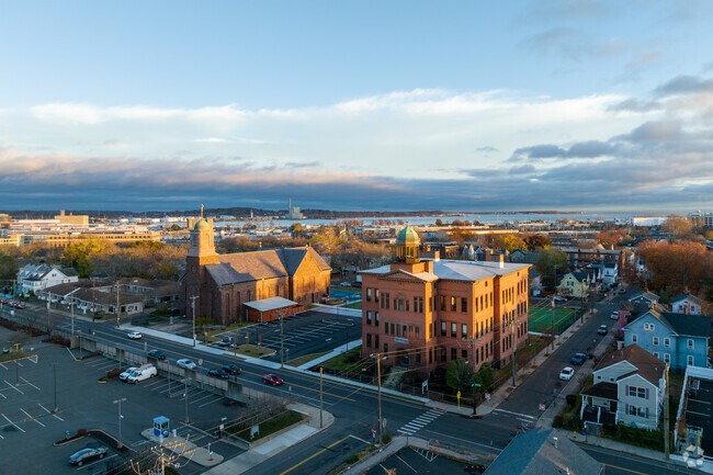 An aerial view of St Martin De Porres Academy.