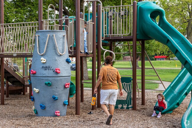The playground at Hill Park is fun for kids of all ages.