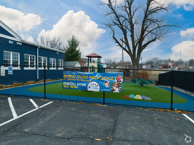 Here is the entrance signage for the Rising Stars at Cheviot School.