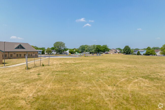 Lakewood Falls Elementary School has a large green space used for various sports.