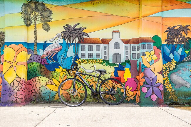 Bonita Shores is a quick ride from downtown Bonita Springs, which is known for its murals.