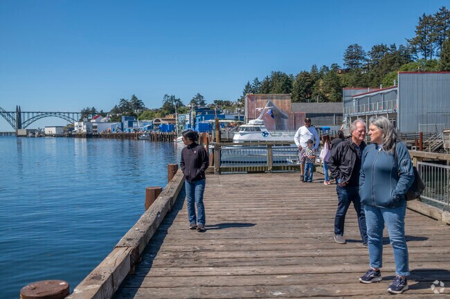 Enjoy the scenic view of Yaquina bay in the Bayfront neighborhood.