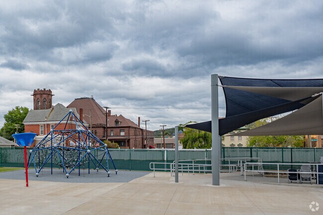 The outdoor area at Central Elementary School has been updated in recent years.