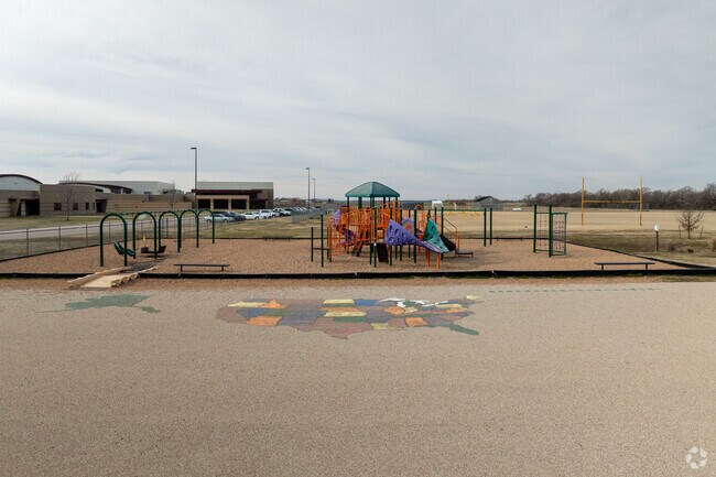 Kids can climb on the playground at Prairie Elementary School.