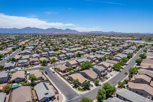 Gaze upon the stunning aerial view of homes, showcasing the beauty of Coldwater East.