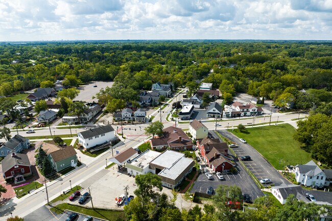 Downtown Long Grove features historic retail buildings.
