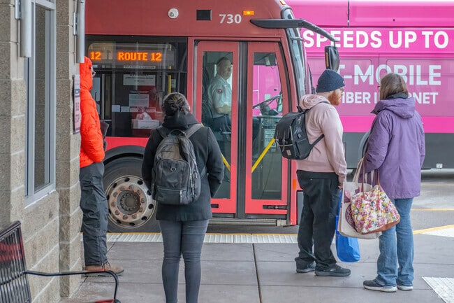 The transportation hub downtown is a few minute bus ride from the East End.