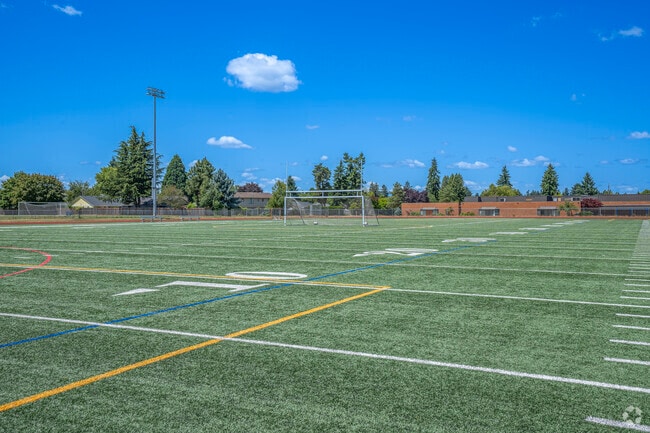 Multi-use sports fields at Hillsboro High School in Hillsboro, Oregon.