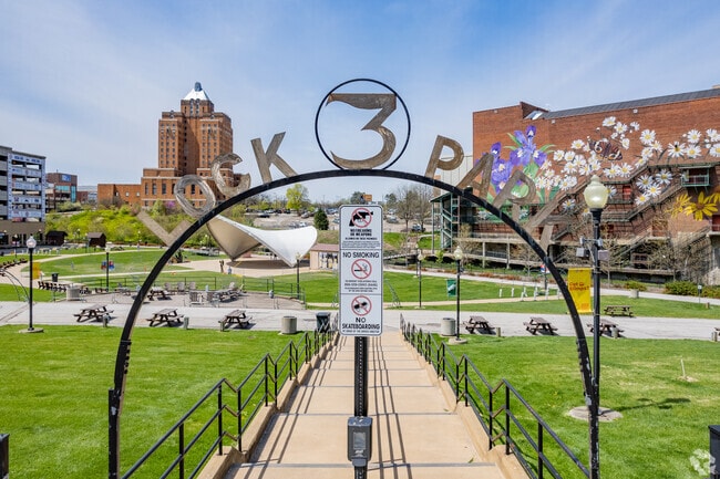 Just a short drive from Chapel Hill, Lock 3 in downtown Akron hosts concerts, festivals, and family fun.