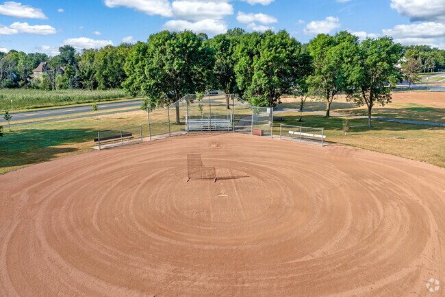View of the Eden Lake Elementary School baseball field located in Eden Prairie MN.